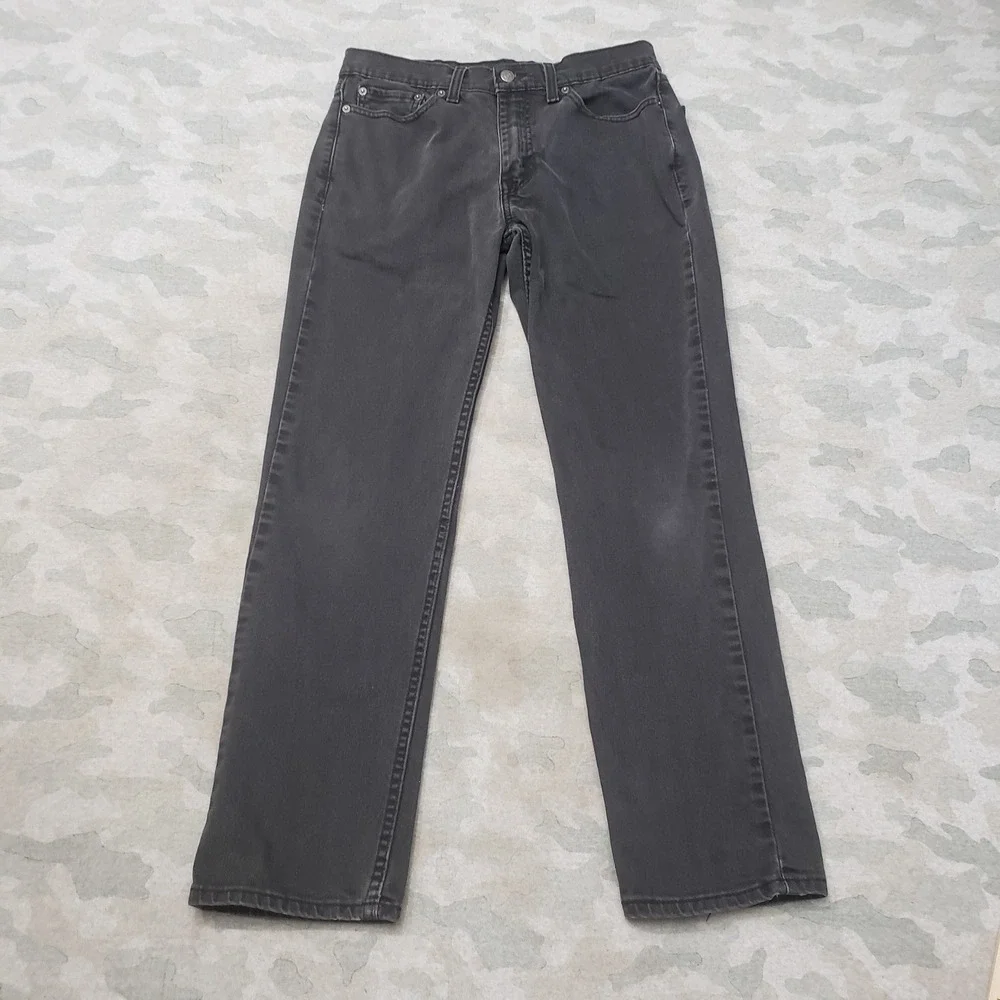 Levis 514 Jeans Mens 30x30 Black Denim Straight Leg Stretch